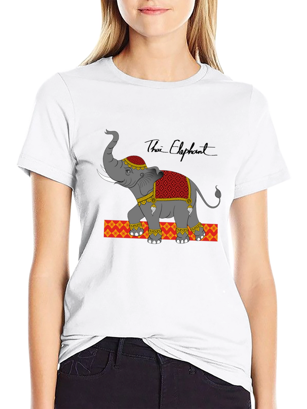 Thai Elephant Graphic Print Tee