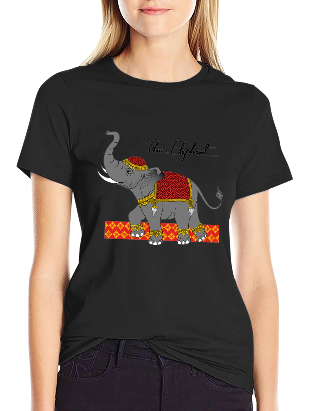 Thai Elephant Graphic Print Tee