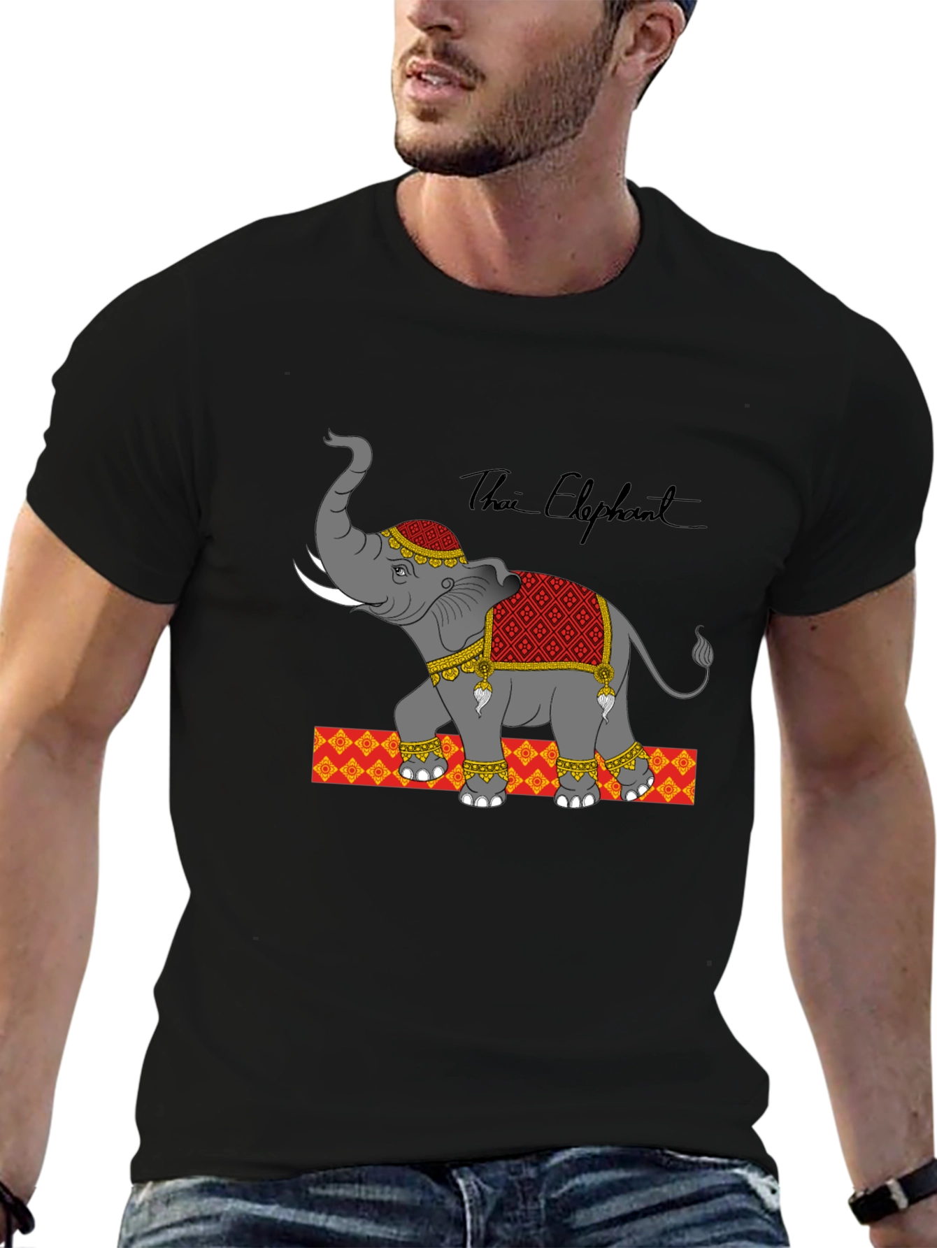 Thai Elephant Graphic Print Tee