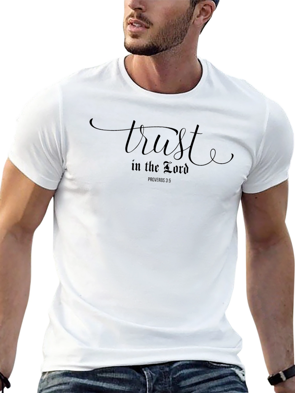 Trust in the Lord Black T-Shirt Proverbs 3:5