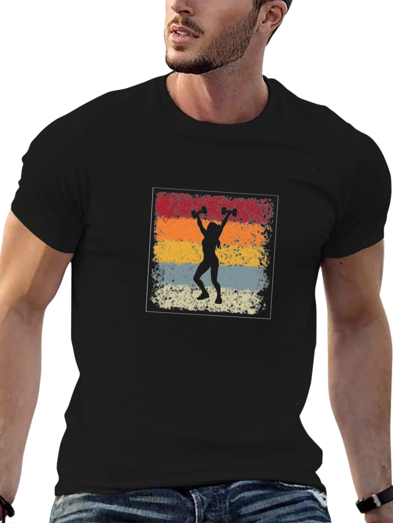 Retro Gym T-Shirt - Weightlifting Design