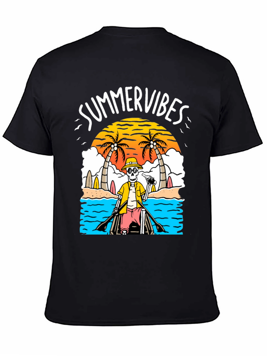 Summer Vibes Skeleton Graphic Tee
