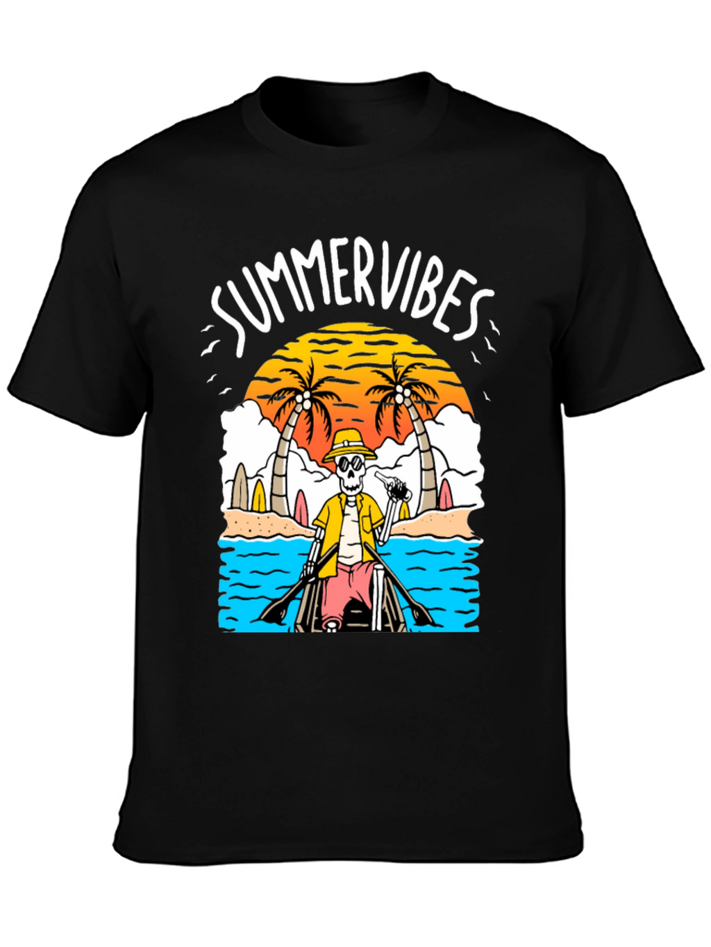 Summer Vibes Skeleton Graphic Tee
