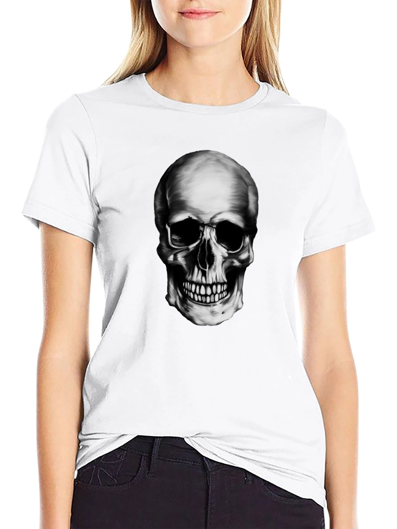 Skull Graphic Black T-Shirt - Edgy Style
