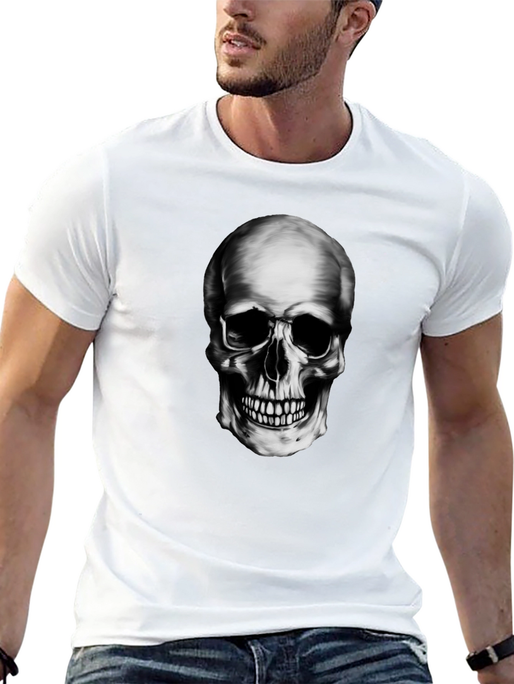 Skull Graphic Black T-Shirt - Edgy Style