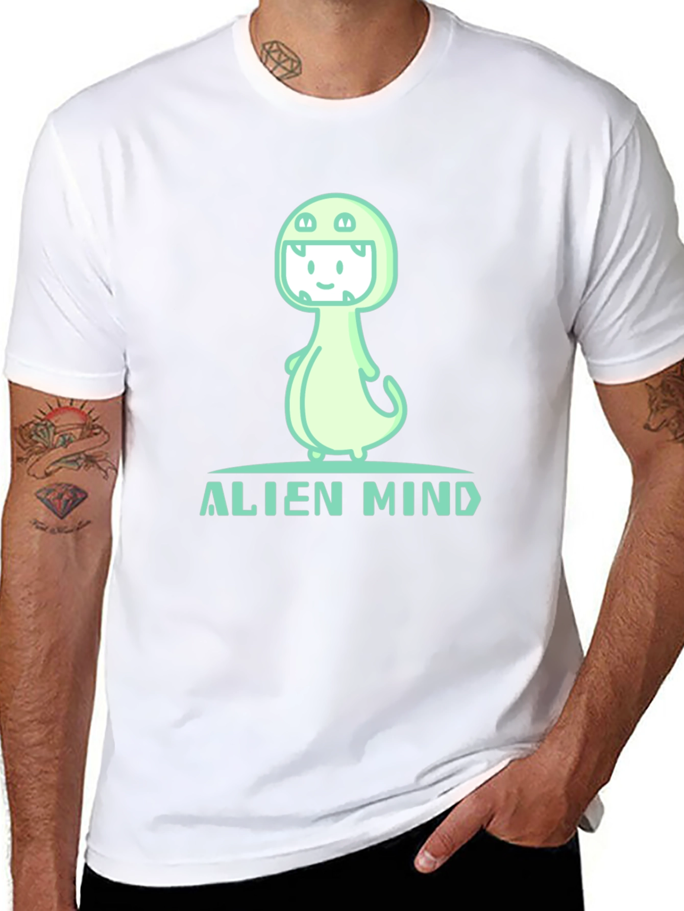 Alien Mind Graphic Tee - Comfy Black T-Shirt