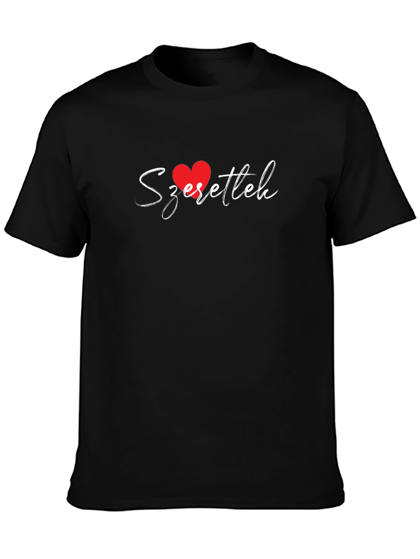 Szerettelek Heart Graphic T-Shirt - Black