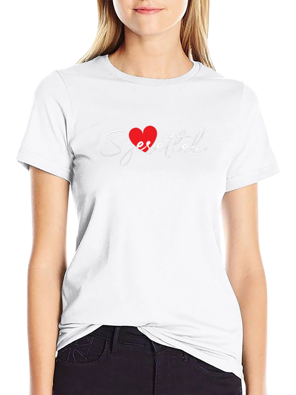 Szerettelek Heart Graphic T-Shirt - Black