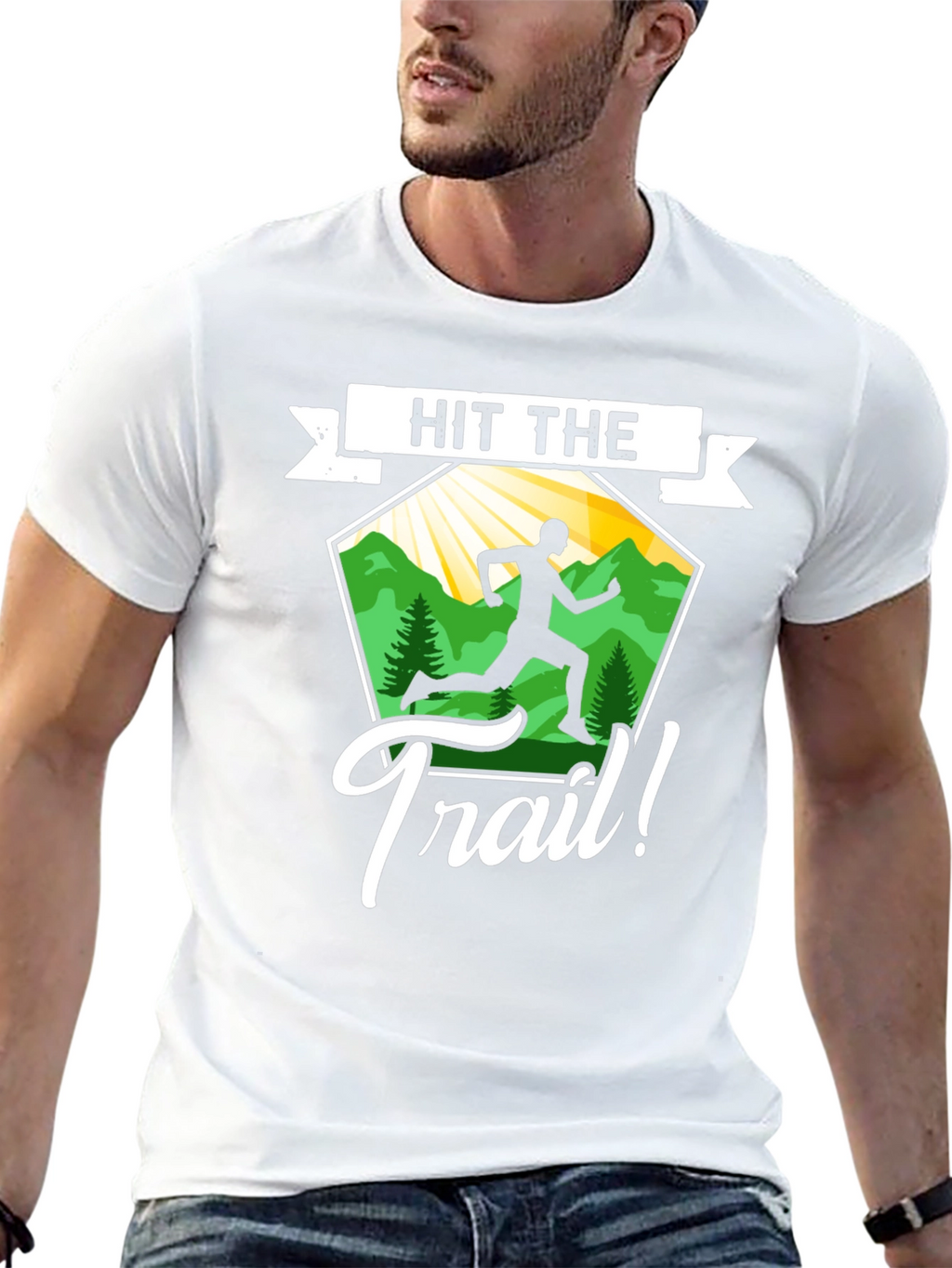 Hit the Trail Graphic Tee - Nature Running Shirt