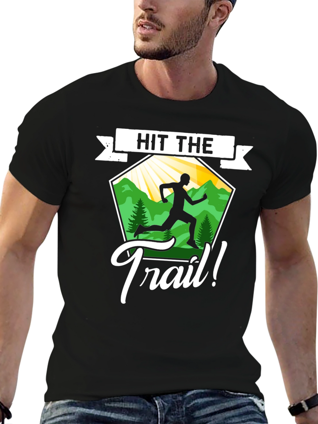 Hit the Trail Graphic Tee - Nature Running Shirt