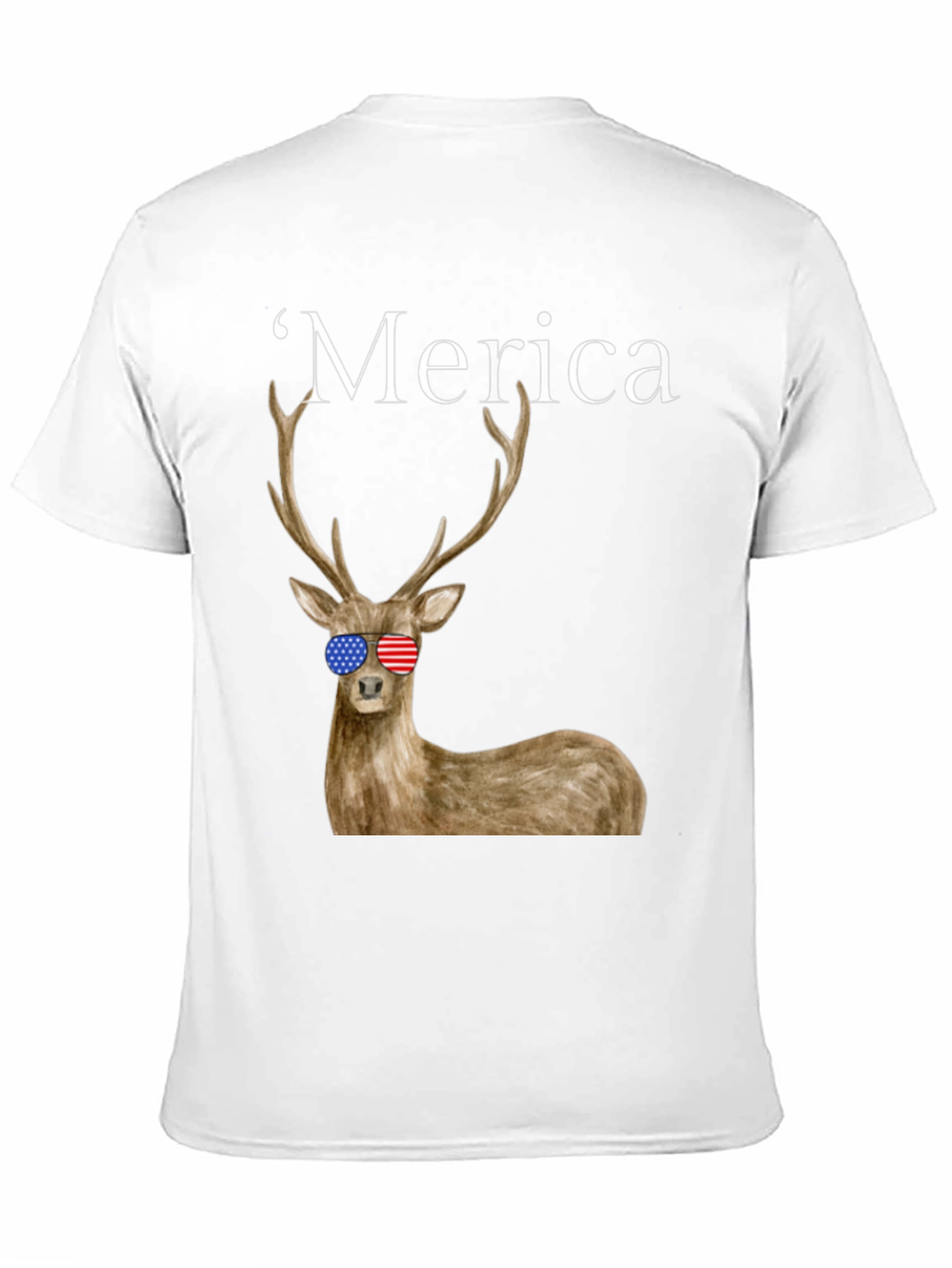 Merica Deer Graphic Tee - Patriotic Style