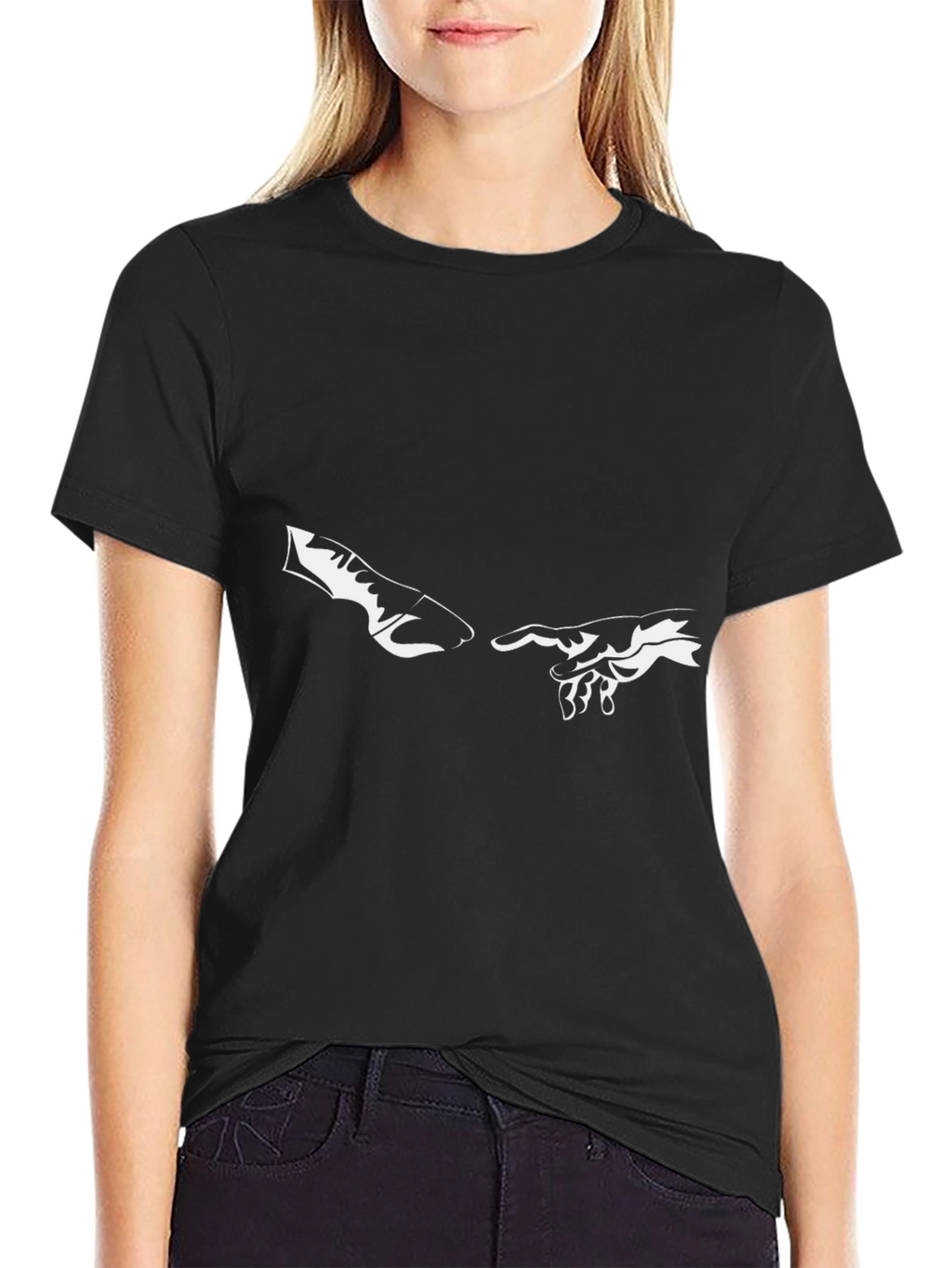 Creation Hands Graphic Black T-Shirt