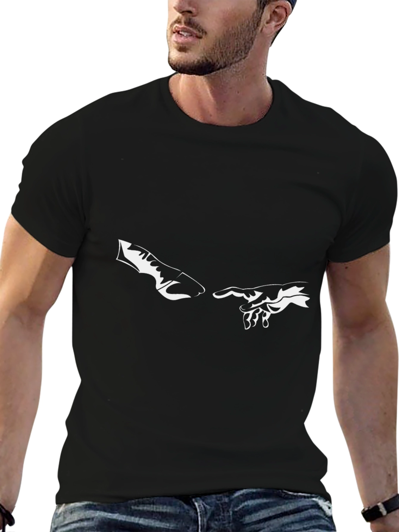 Creation Hands Graphic Black T-Shirt