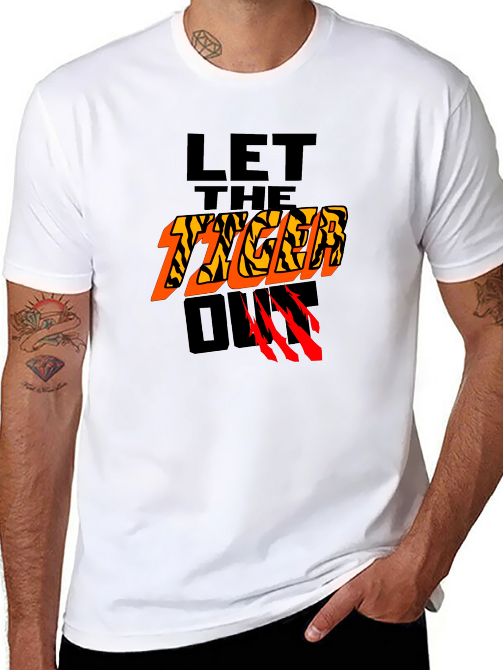Let The Tiger Out Graphic T-Shirt - Black