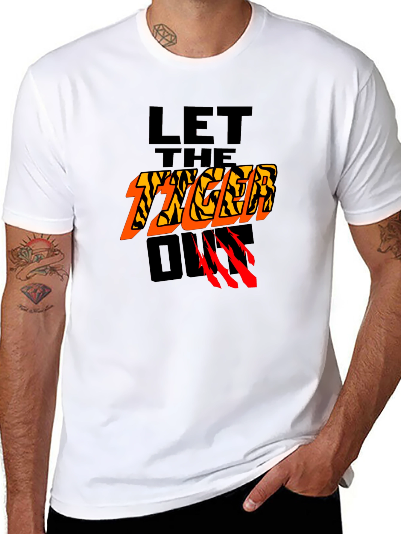 Let The Tiger Out Graphic T-Shirt - Black