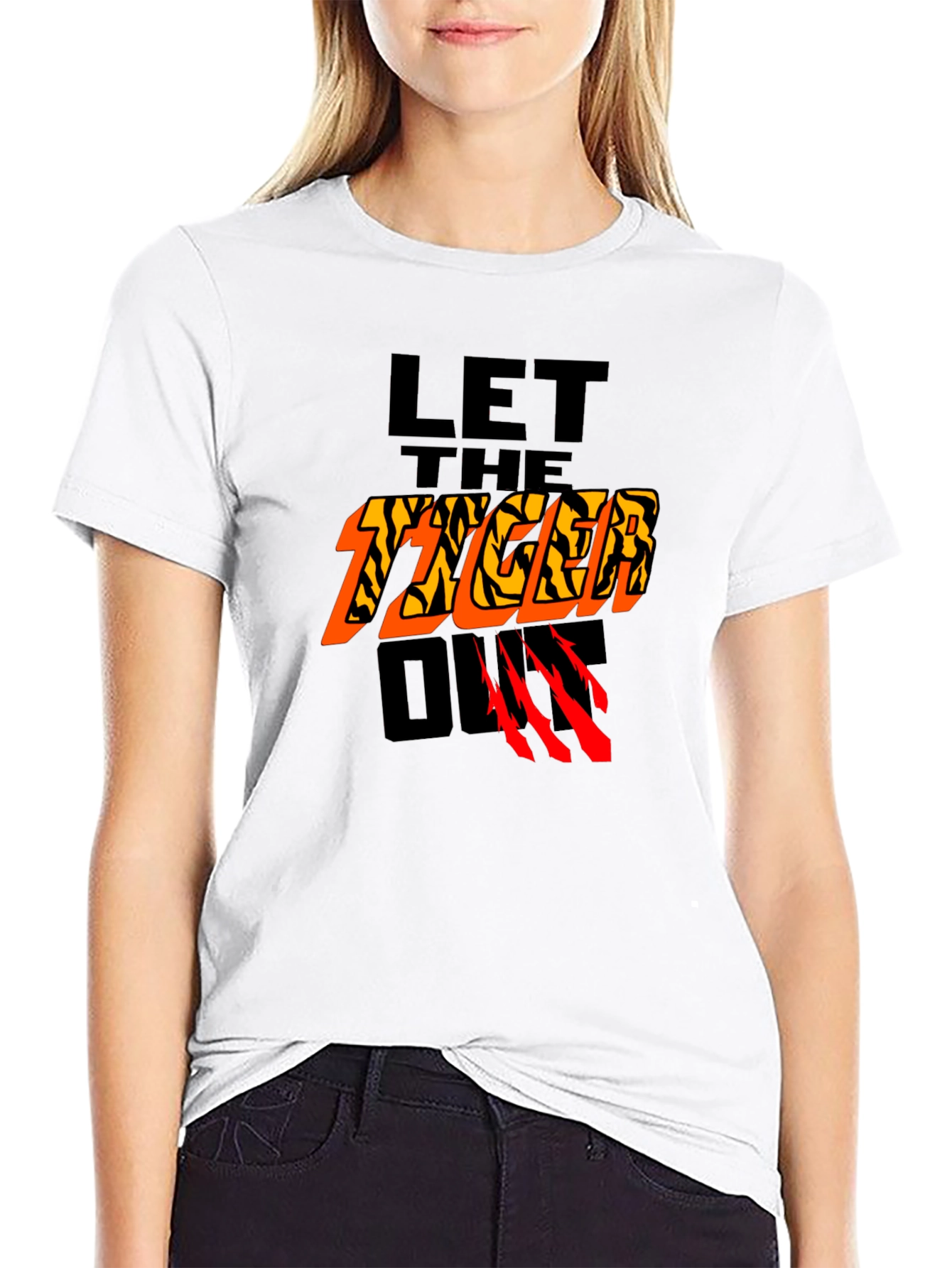 Let The Tiger Out Graphic T-Shirt - Black