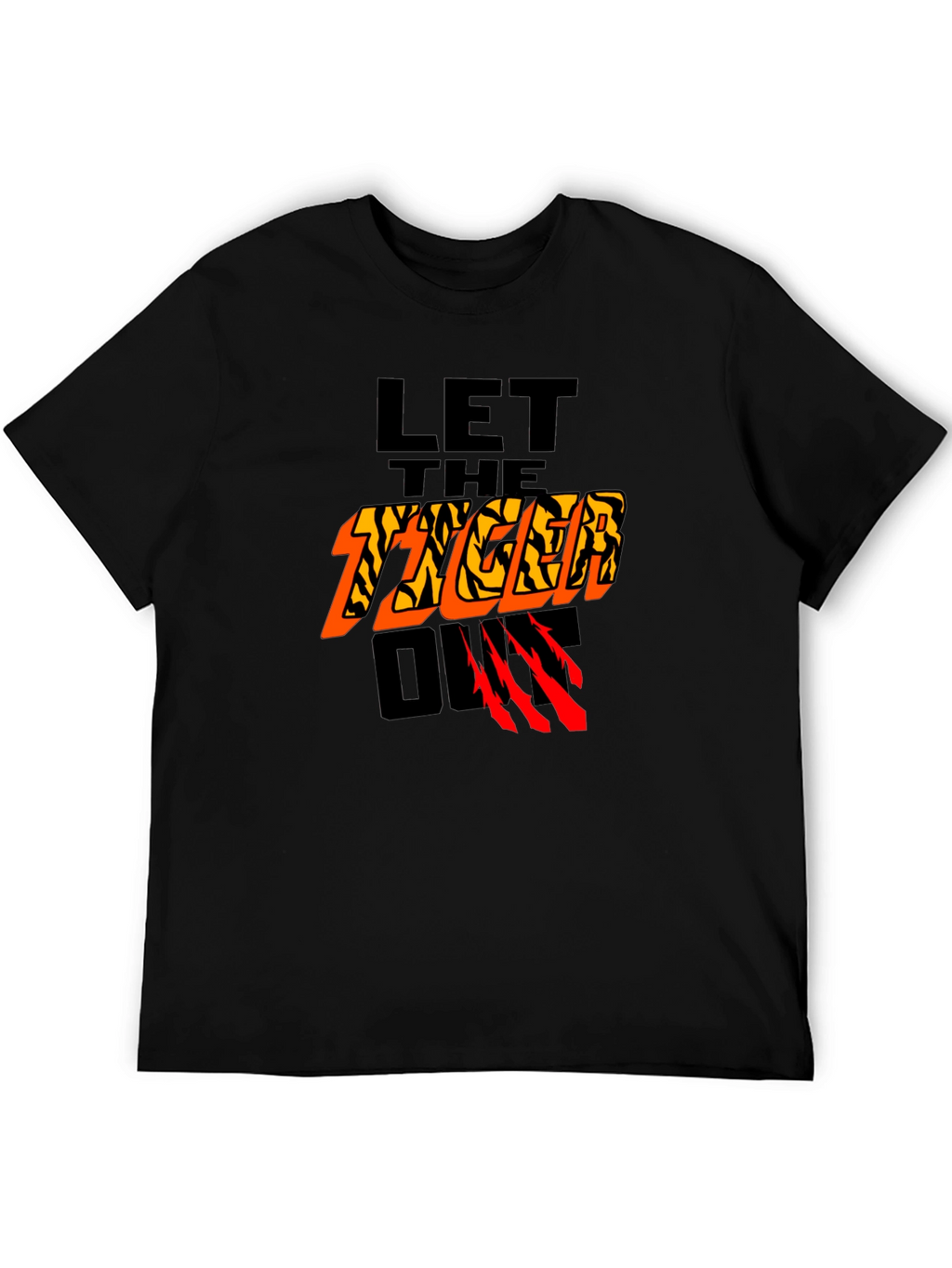 Let The Tiger Out Graphic T-Shirt - Black