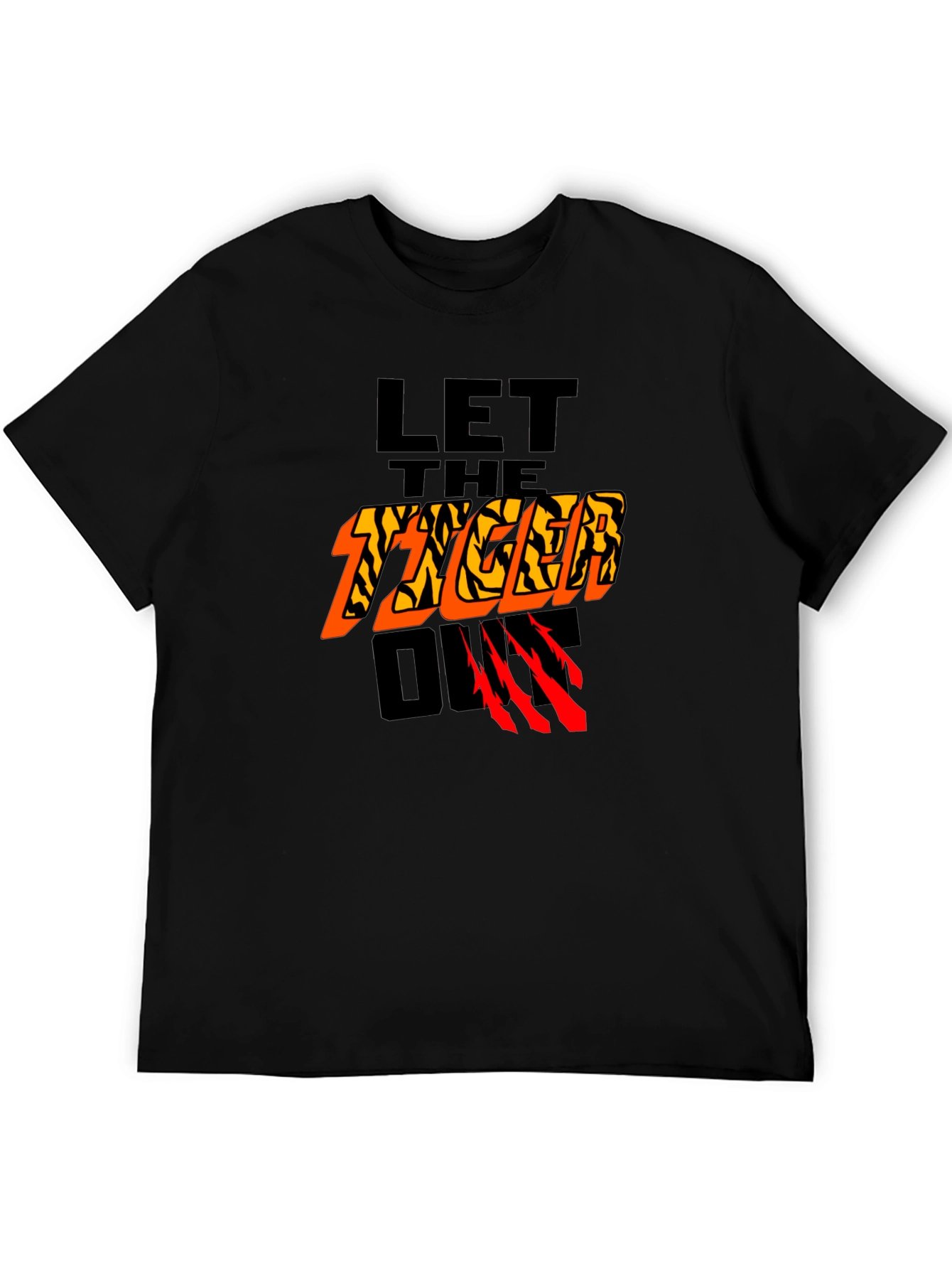 Let The Tiger Out Graphic T-Shirt - Black