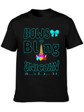 Bows Bling Unicorn Graphic Tee