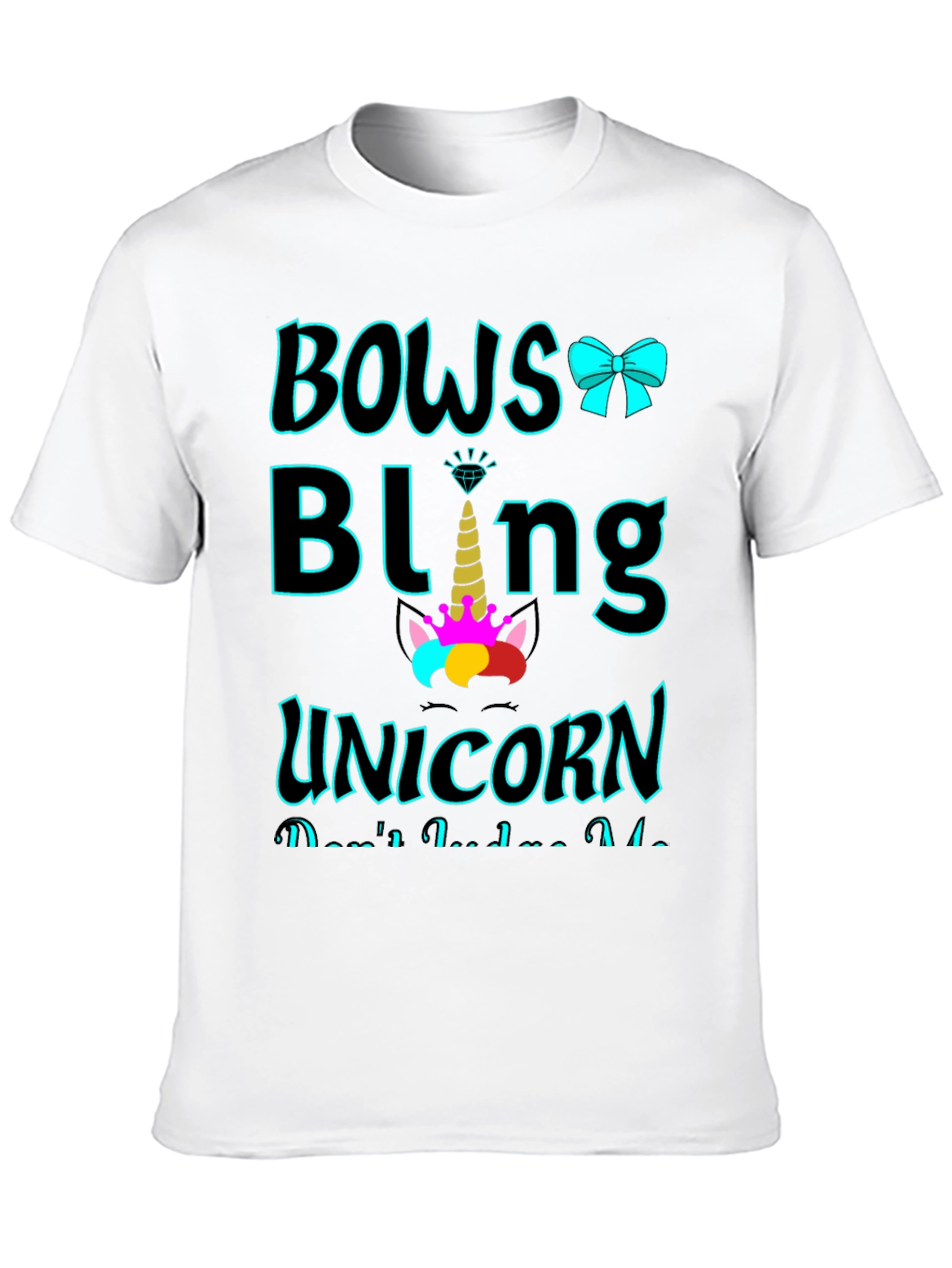 Bows Bling Unicorn Graphic Tee