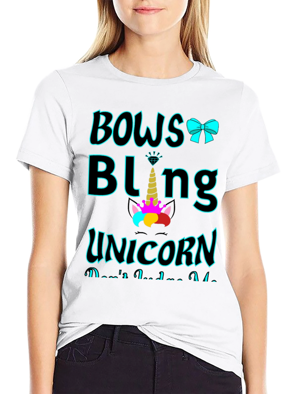 Bows Bling Unicorn Graphic Tee