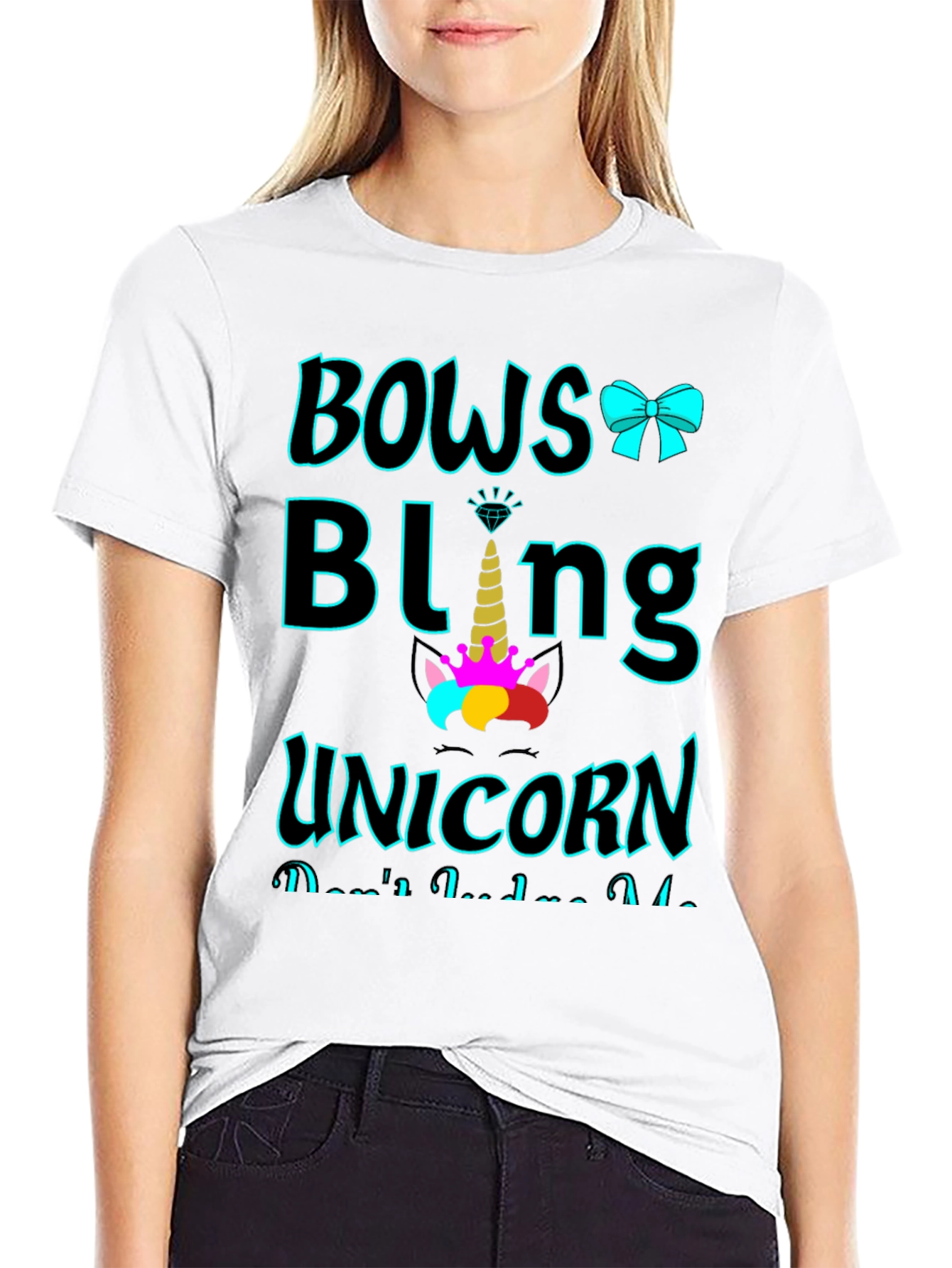 Bows Bling Unicorn Graphic Tee