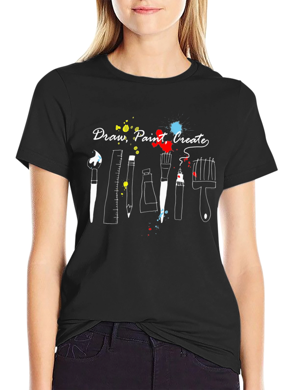 Draw Paint Create T-Shirt - Artistic Graphic Tee