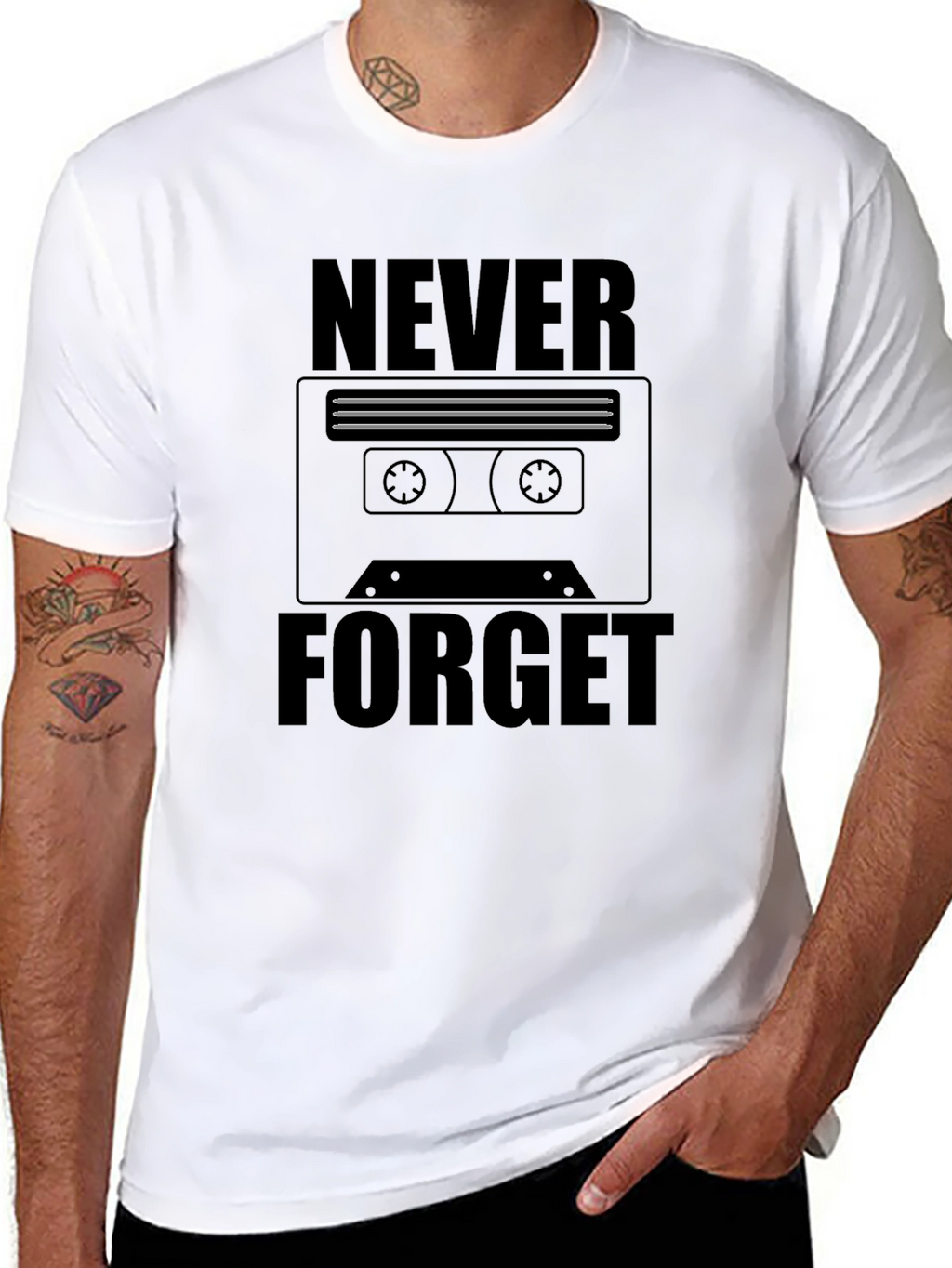 Retro Cassette Tape T-Shirt - Never Forget