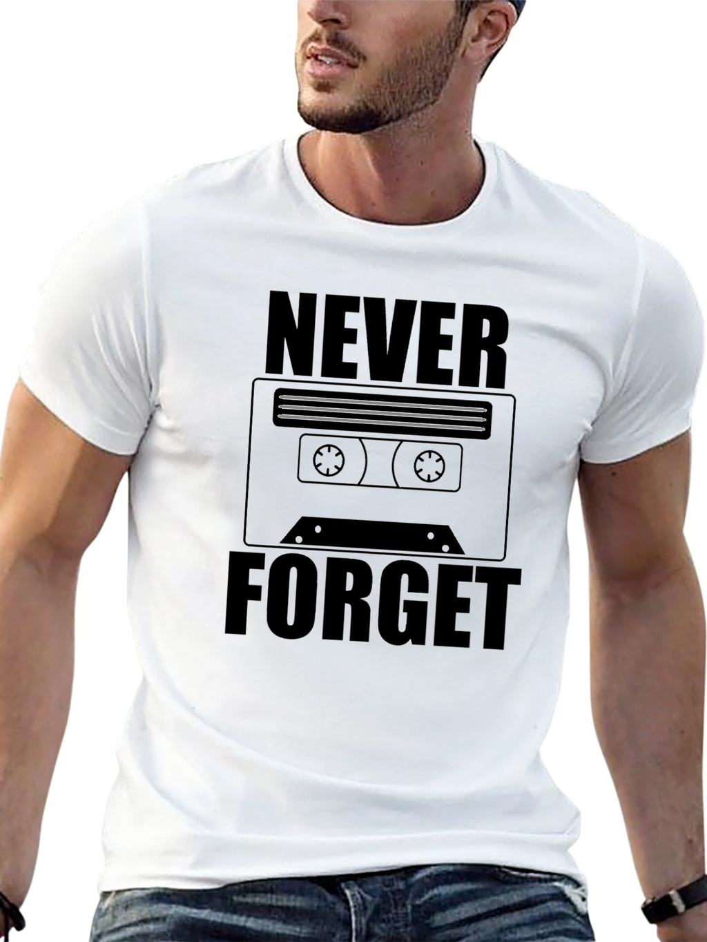 Retro Cassette Tape T-Shirt - Never Forget