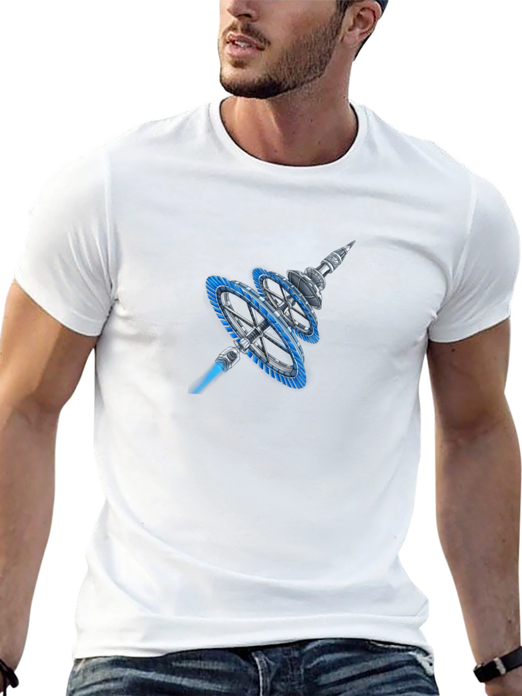 Sci-Fi Space Station Graphic T-Shirt
