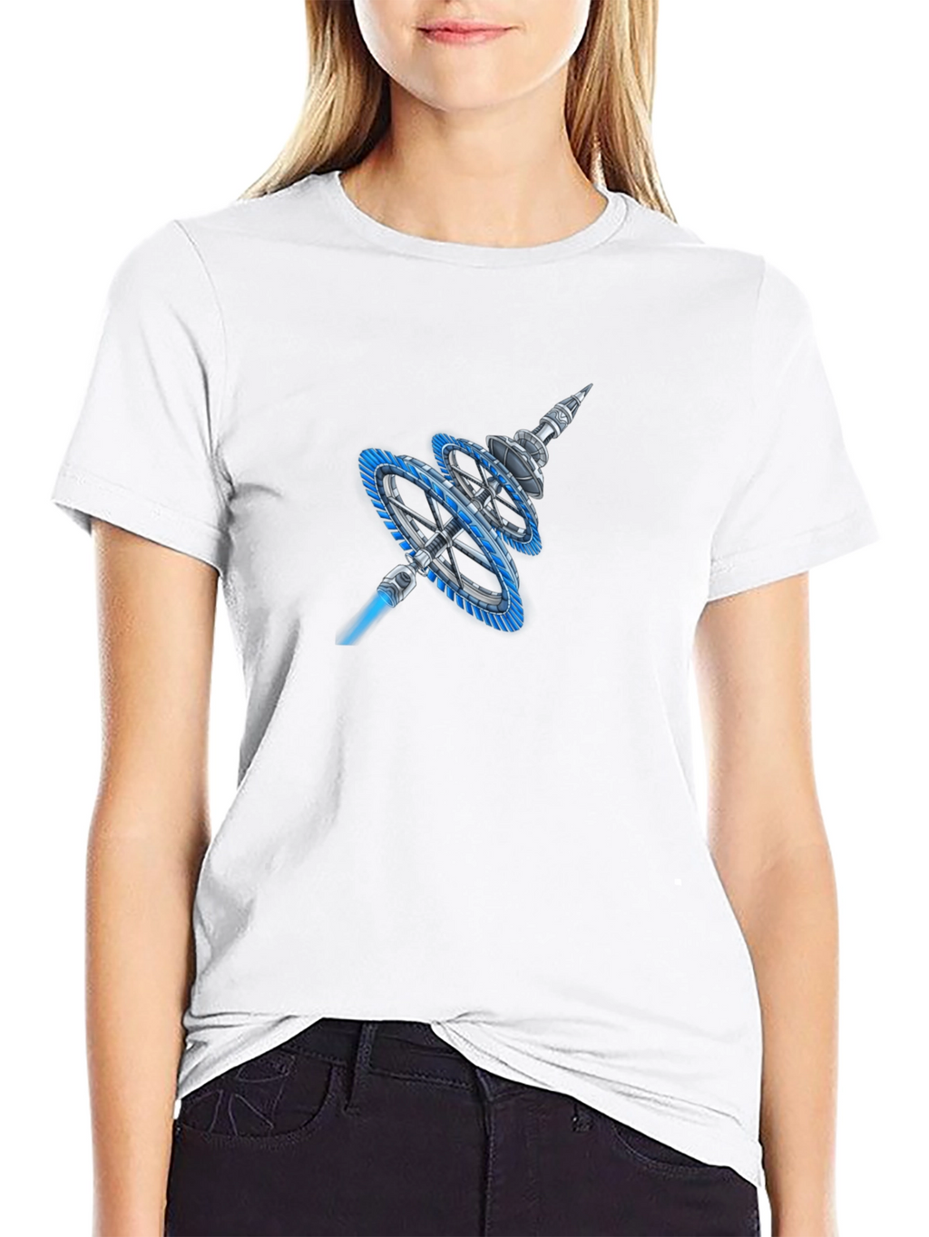 Sci-Fi Space Station Graphic T-Shirt