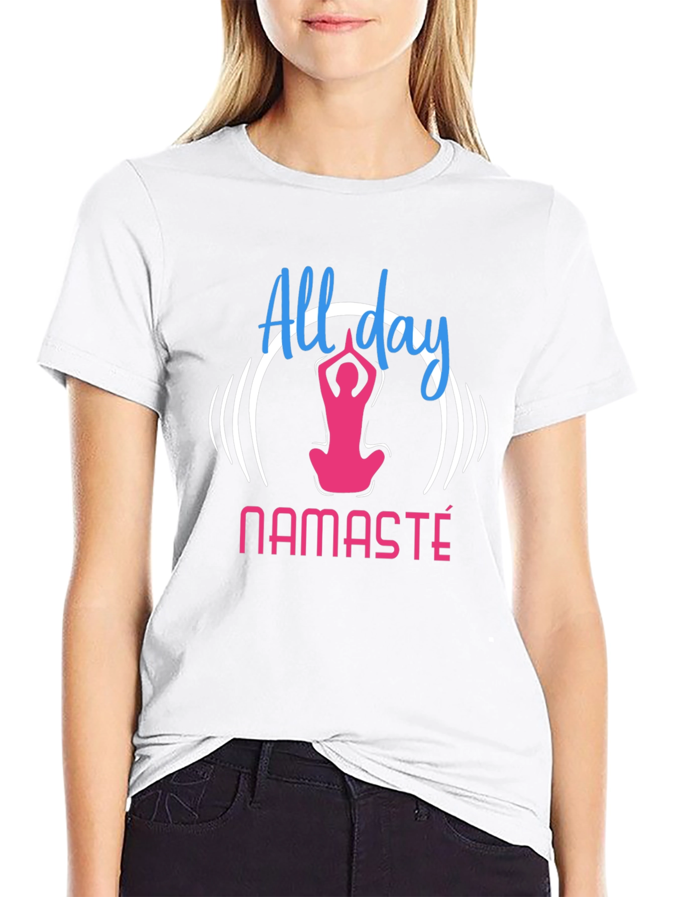 All Day Namaste Black T-Shirt