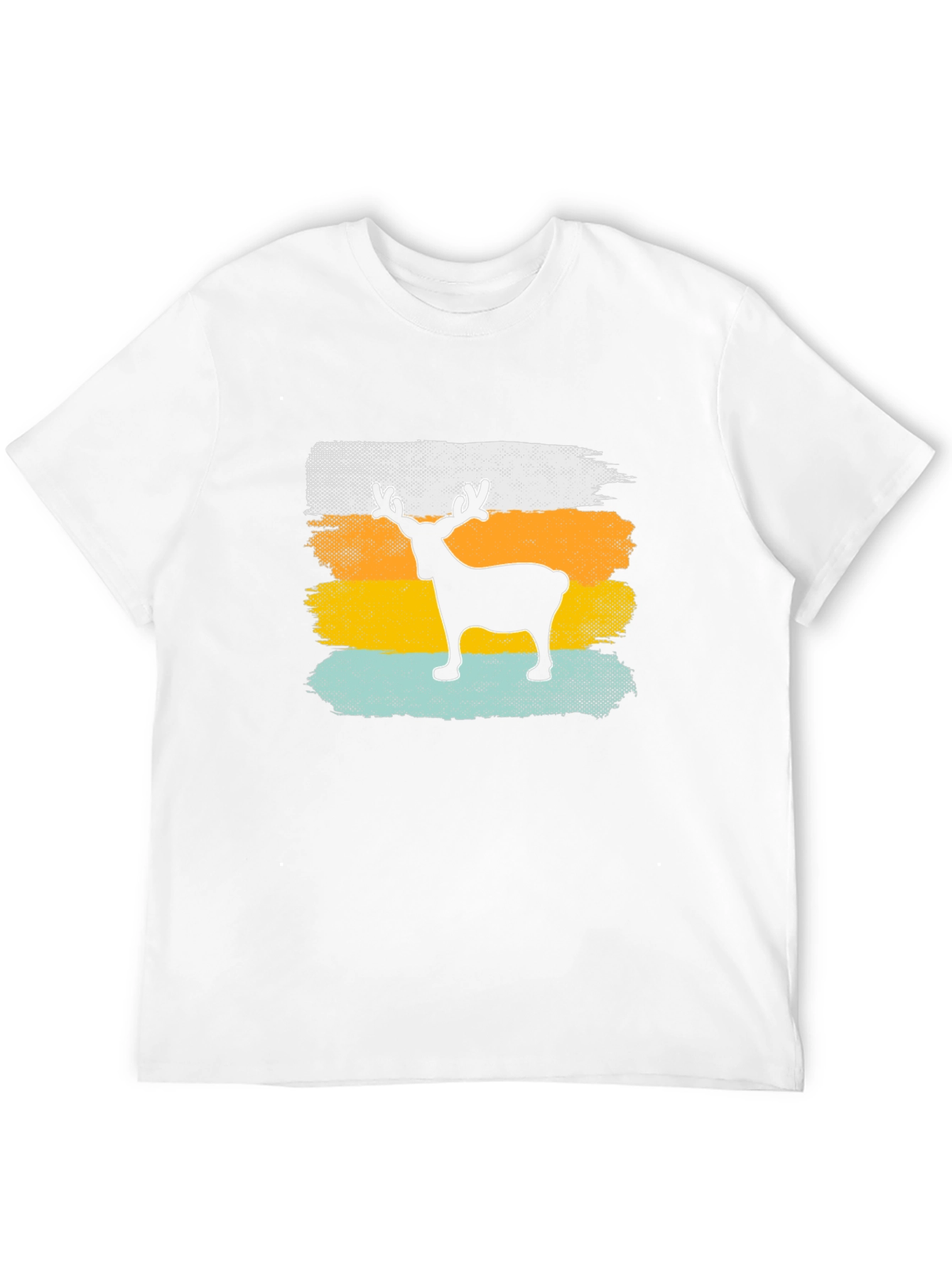 Retro Reindeer Graphic Tee - Mens Black T-Shirt