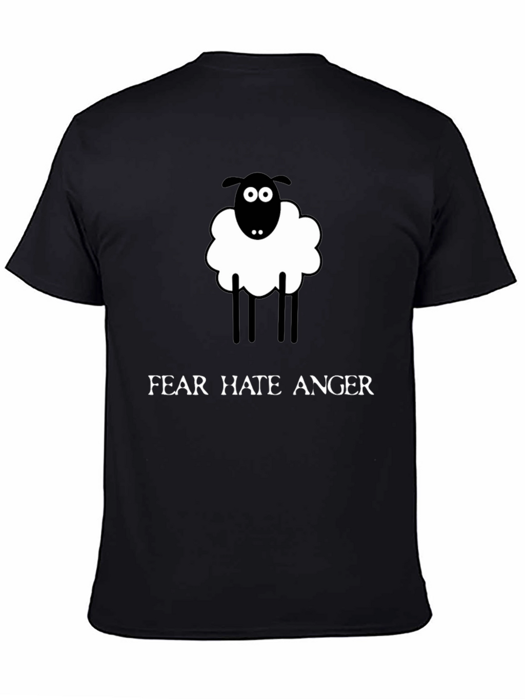 Novelty Sheep Graphic Tee - Fear Hate Anger