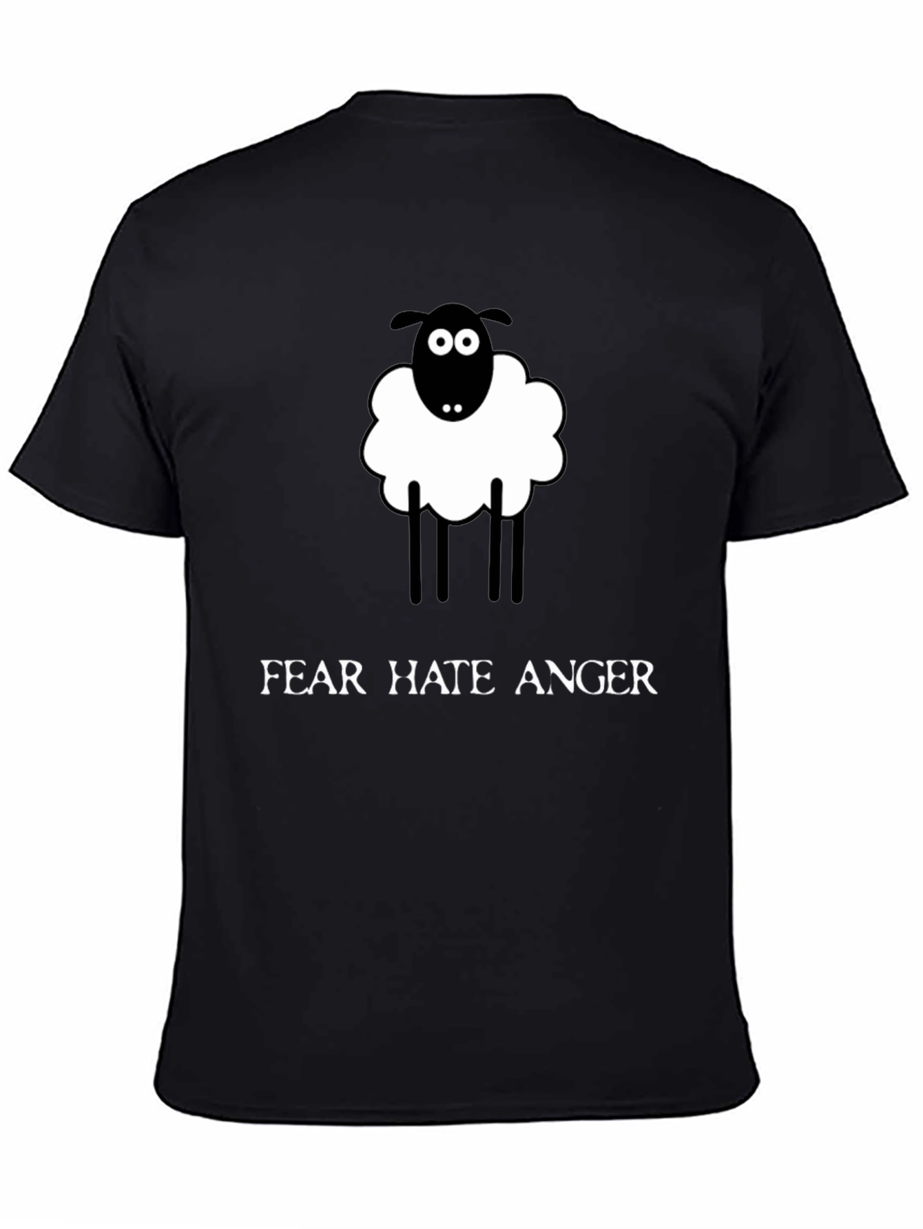 Novelty Sheep Graphic Tee - Fear Hate Anger