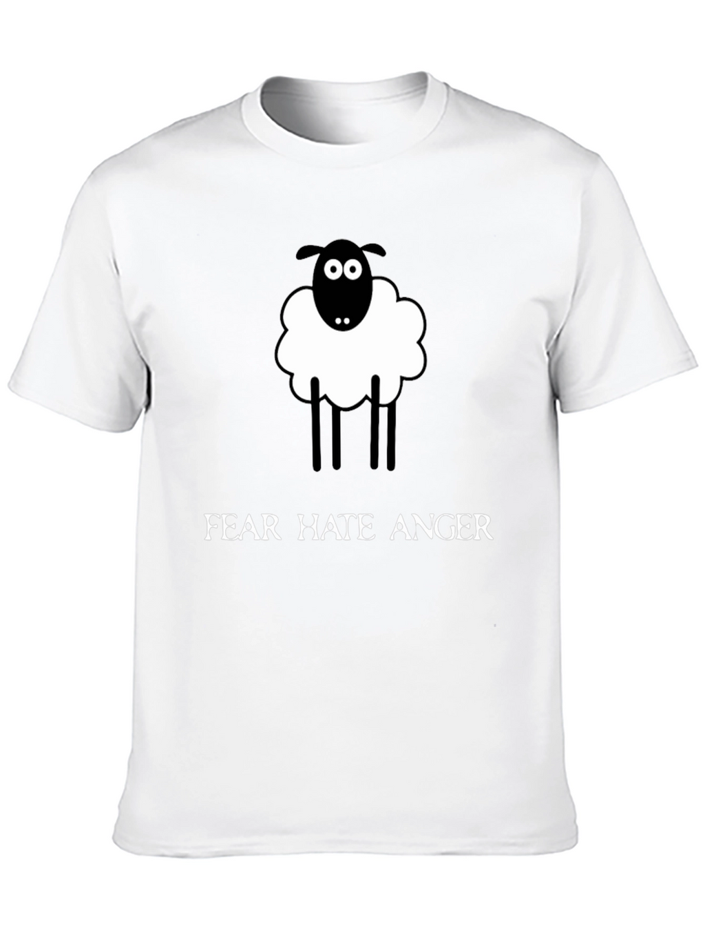 Novelty Sheep Graphic Tee - Fear Hate Anger