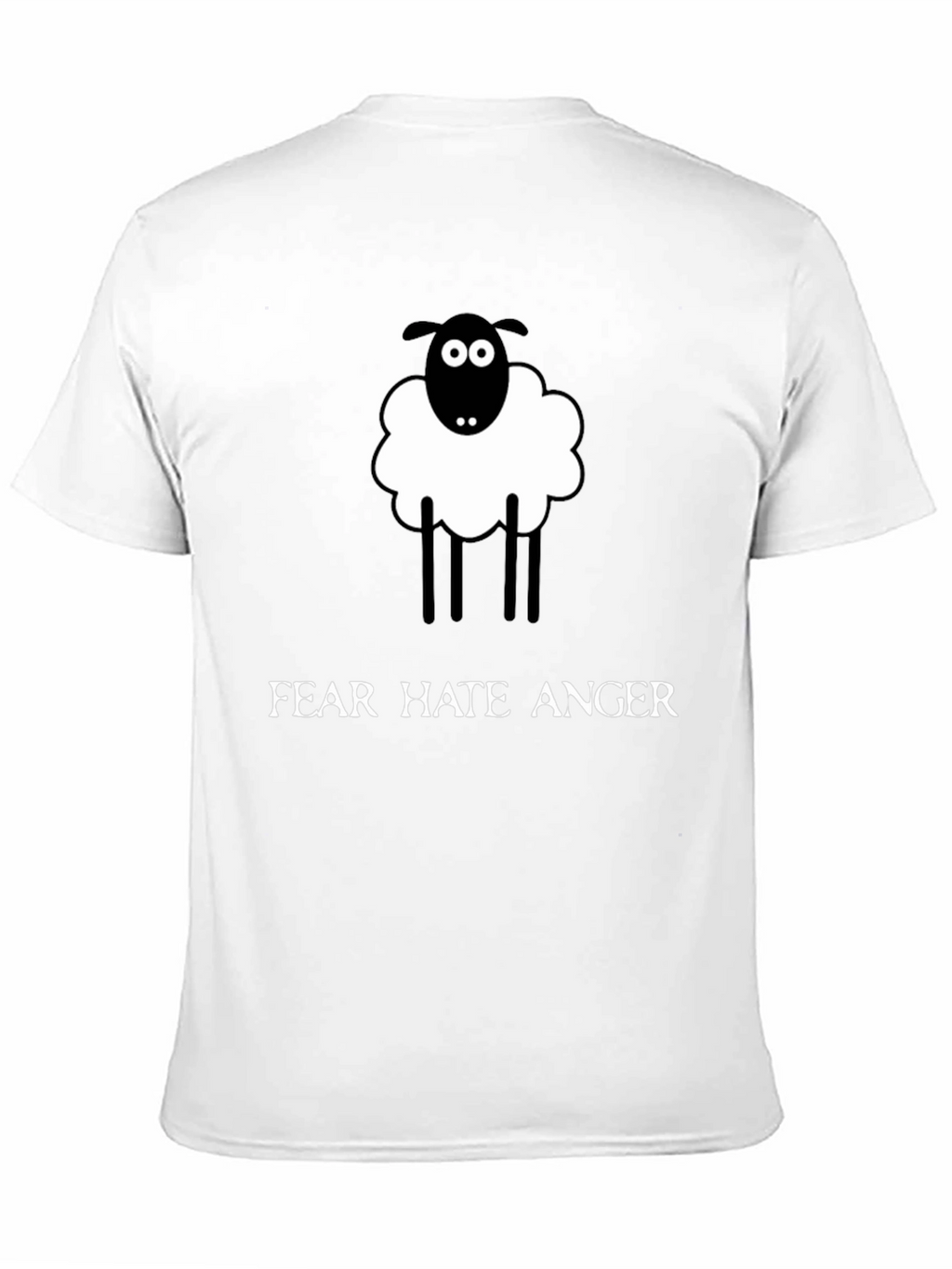 Novelty Sheep Graphic Tee - Fear Hate Anger