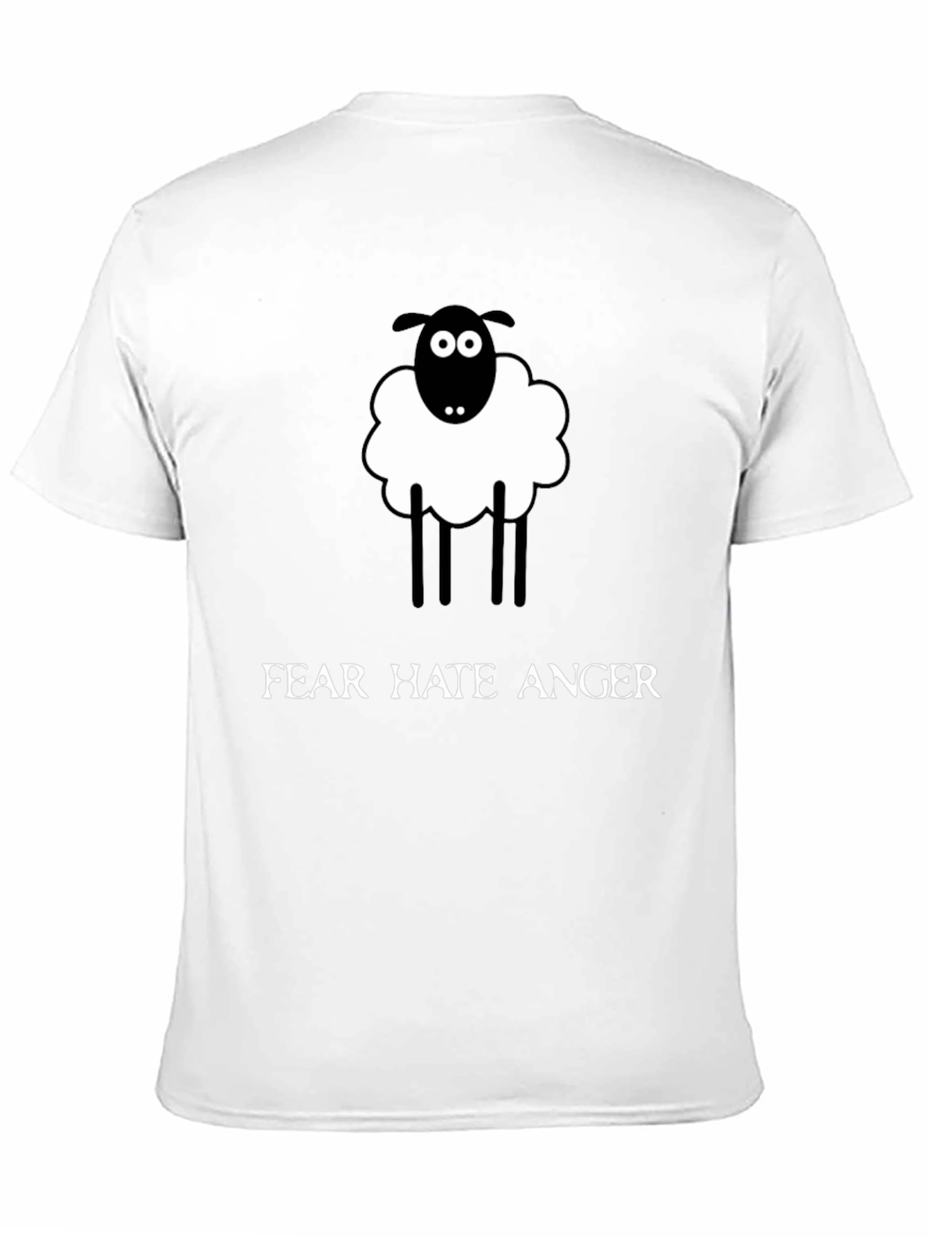 Novelty Sheep Graphic Tee - Fear Hate Anger