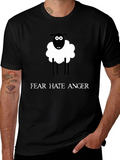 Novelty Sheep Graphic Tee - Fear Hate Anger