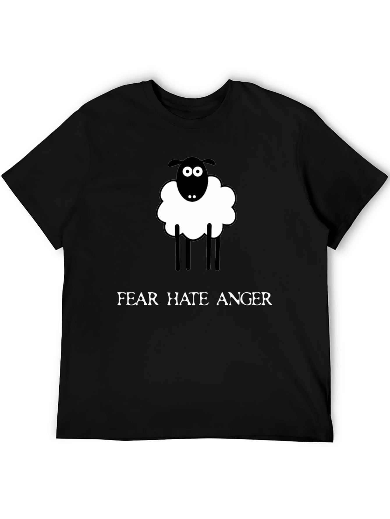 Novelty Sheep Graphic Tee - Fear Hate Anger