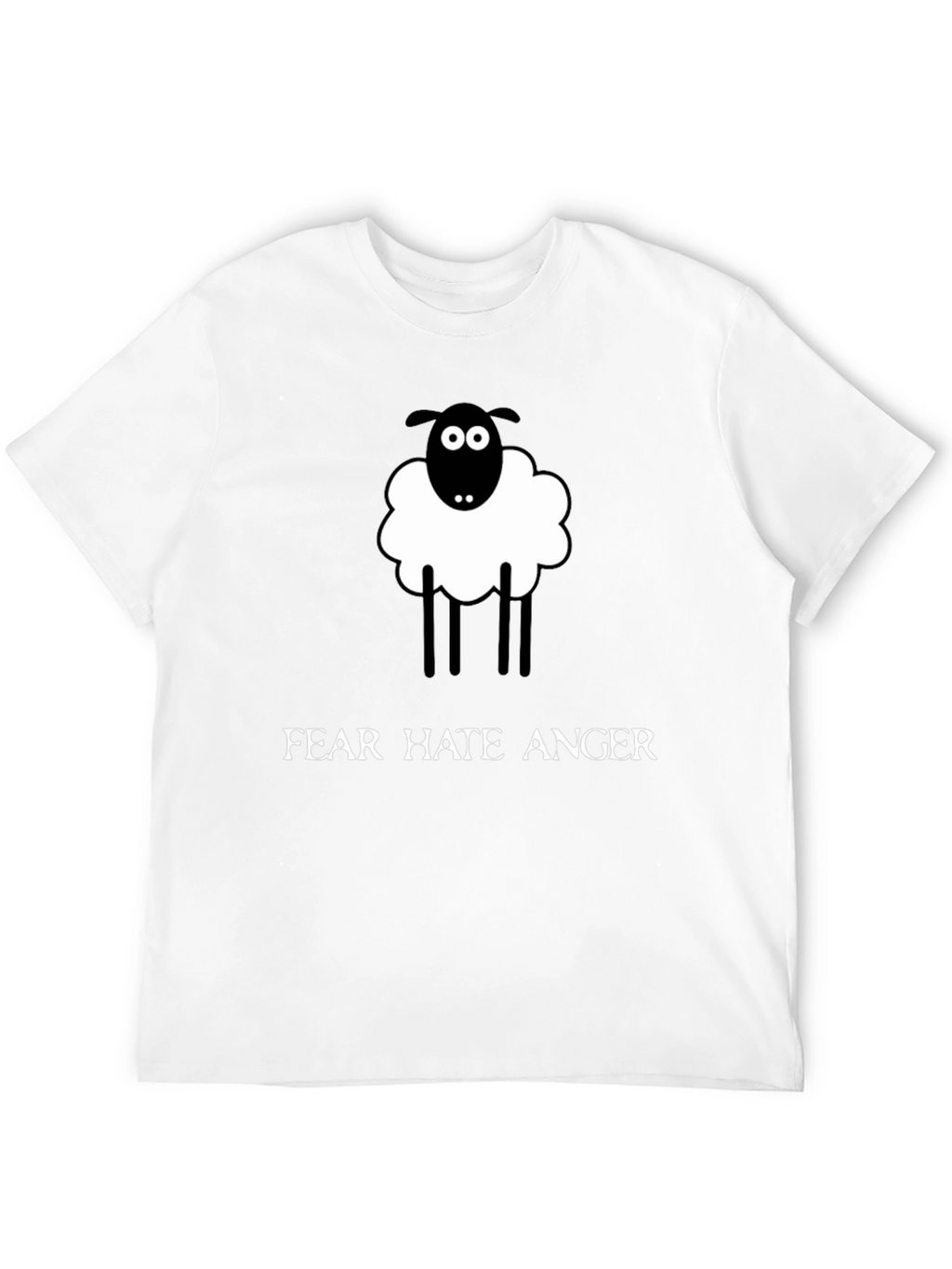 Novelty Sheep Graphic Tee - Fear Hate Anger