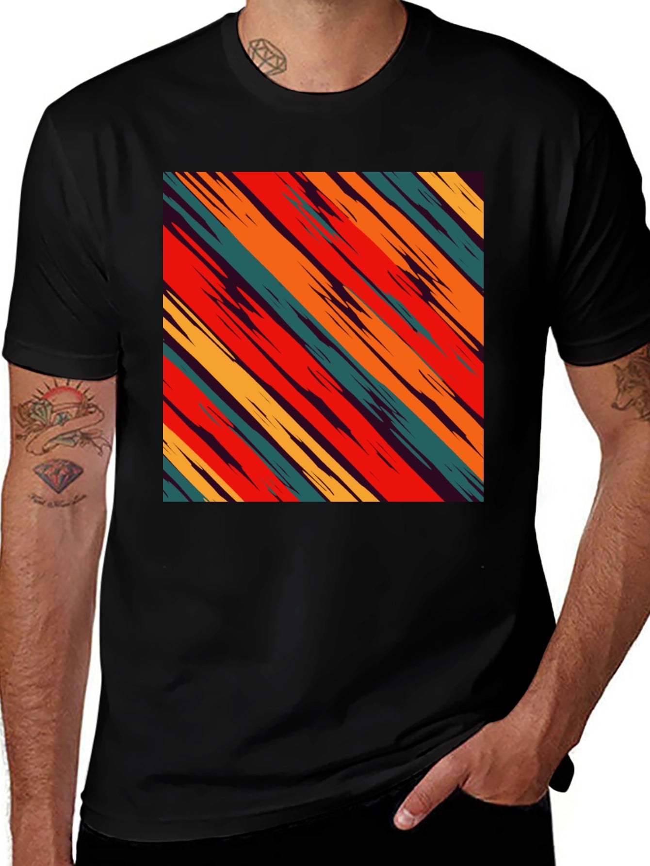 Retro Stripe Graphic Tee - Casual Comfort
