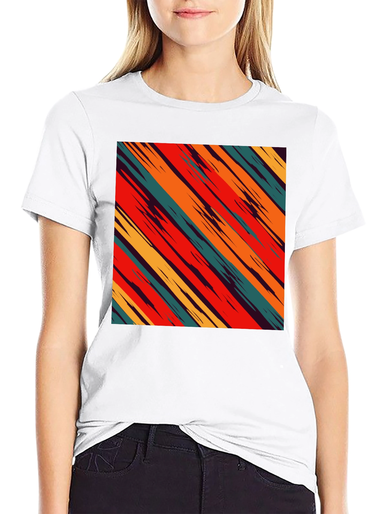 Retro Stripe Graphic Tee - Casual Comfort