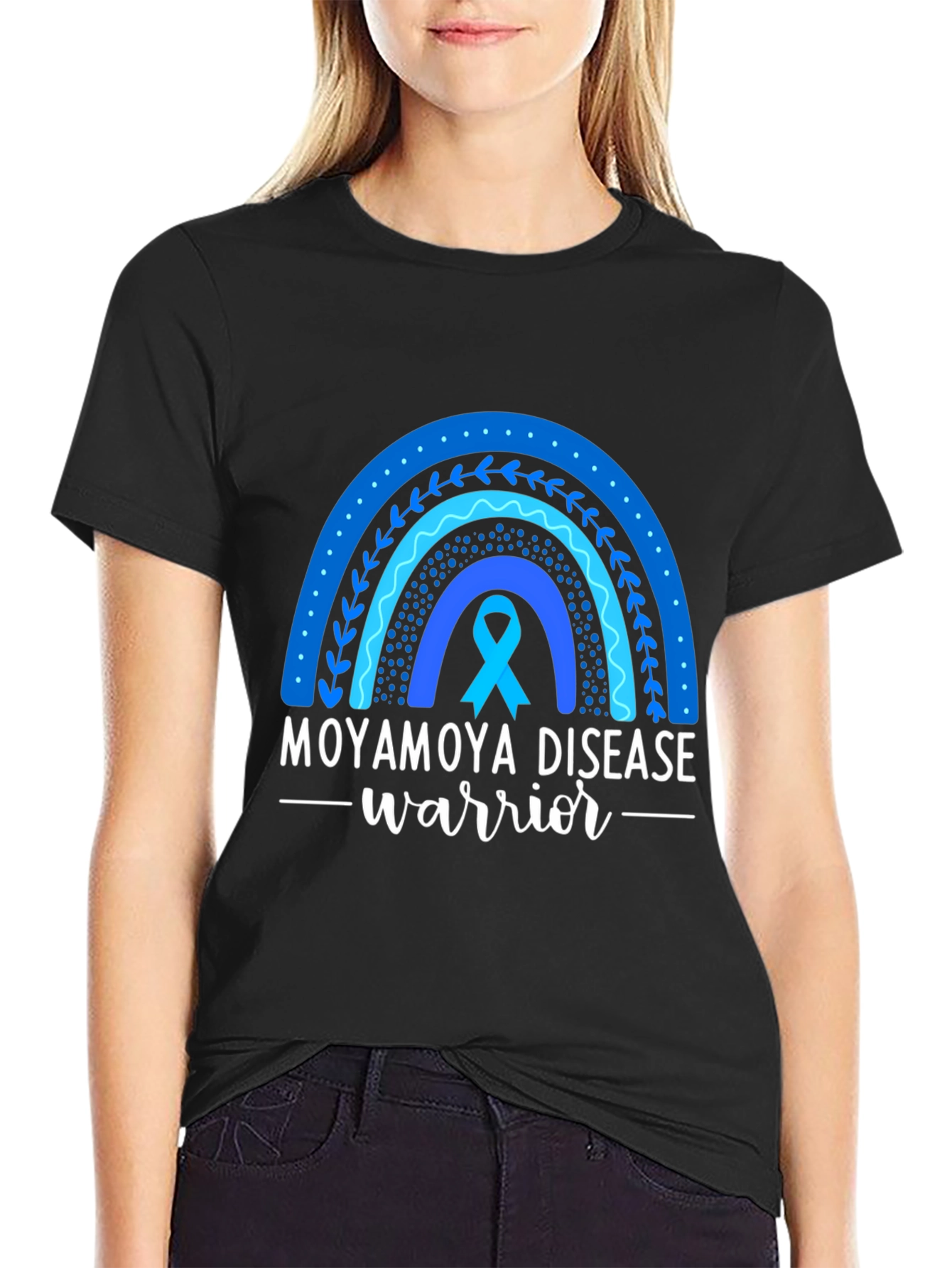 Moyamoya Disease Warrior Ribbon Rainbow T-Shirt