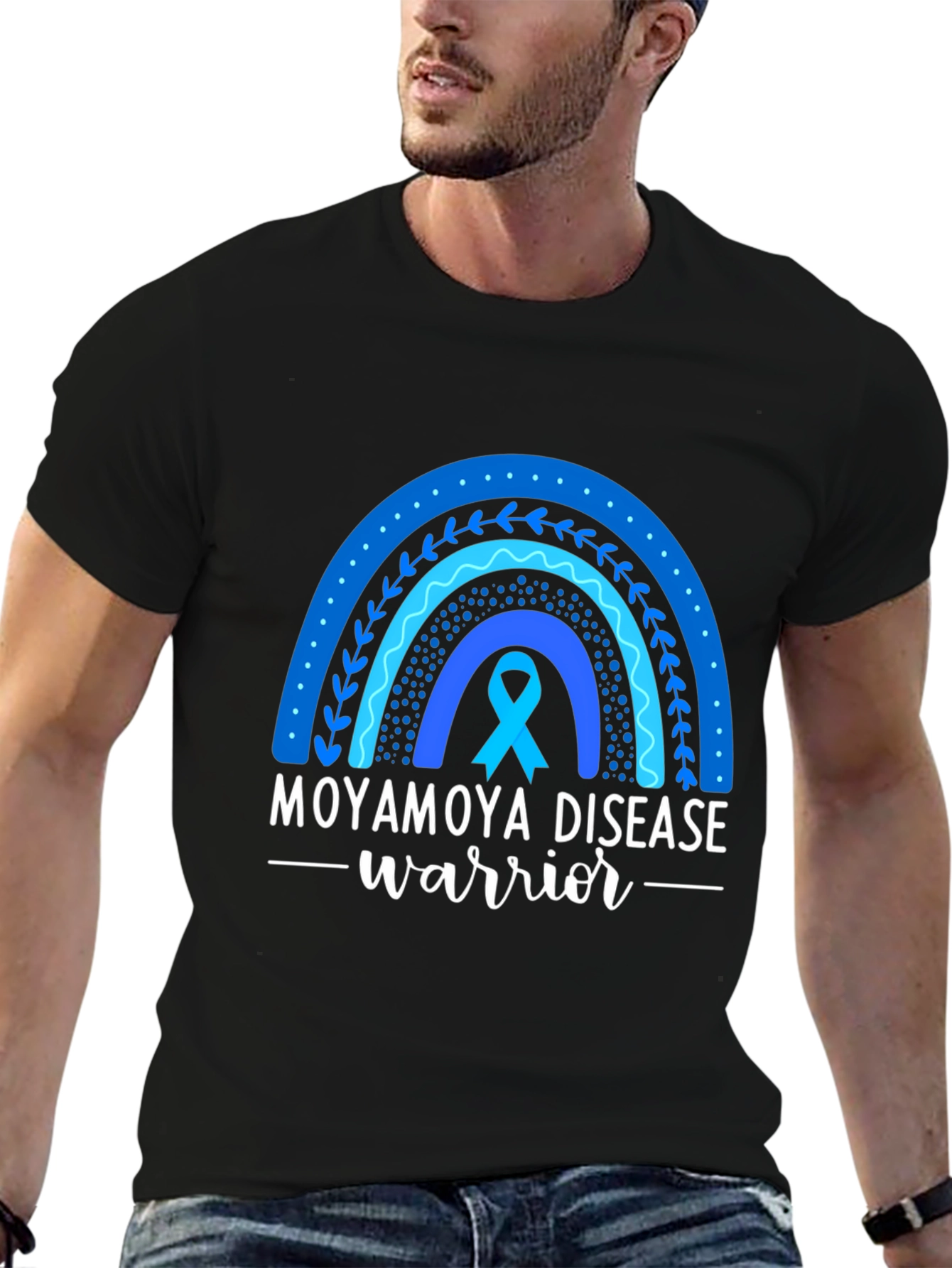 Moyamoya Disease Warrior Ribbon Rainbow T-Shirt