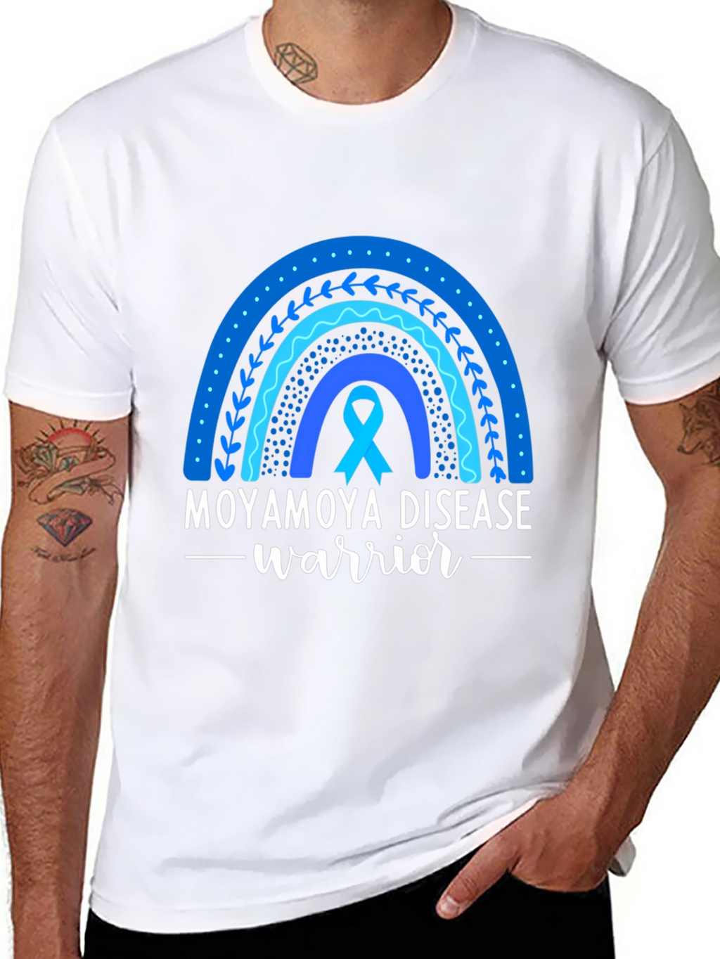 Moyamoya Disease Warrior Ribbon Rainbow T-Shirt