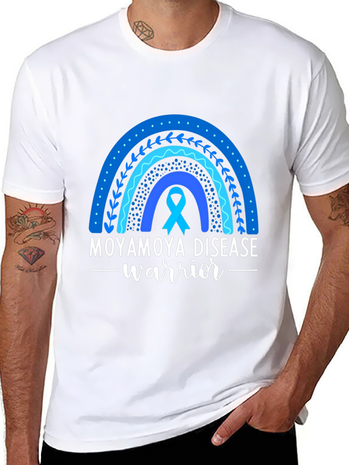 Moyamoya Disease Warrior Ribbon Rainbow T-Shirt