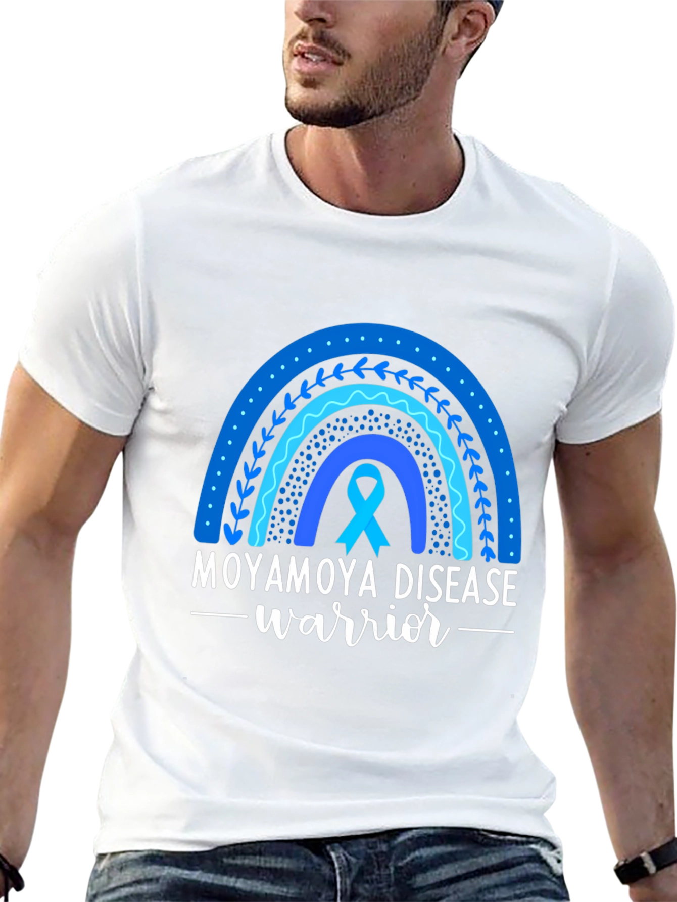 Moyamoya Disease Warrior Ribbon Rainbow T-Shirt