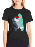 Surfing Shark Graphic Tee - Cool Summer Vibes