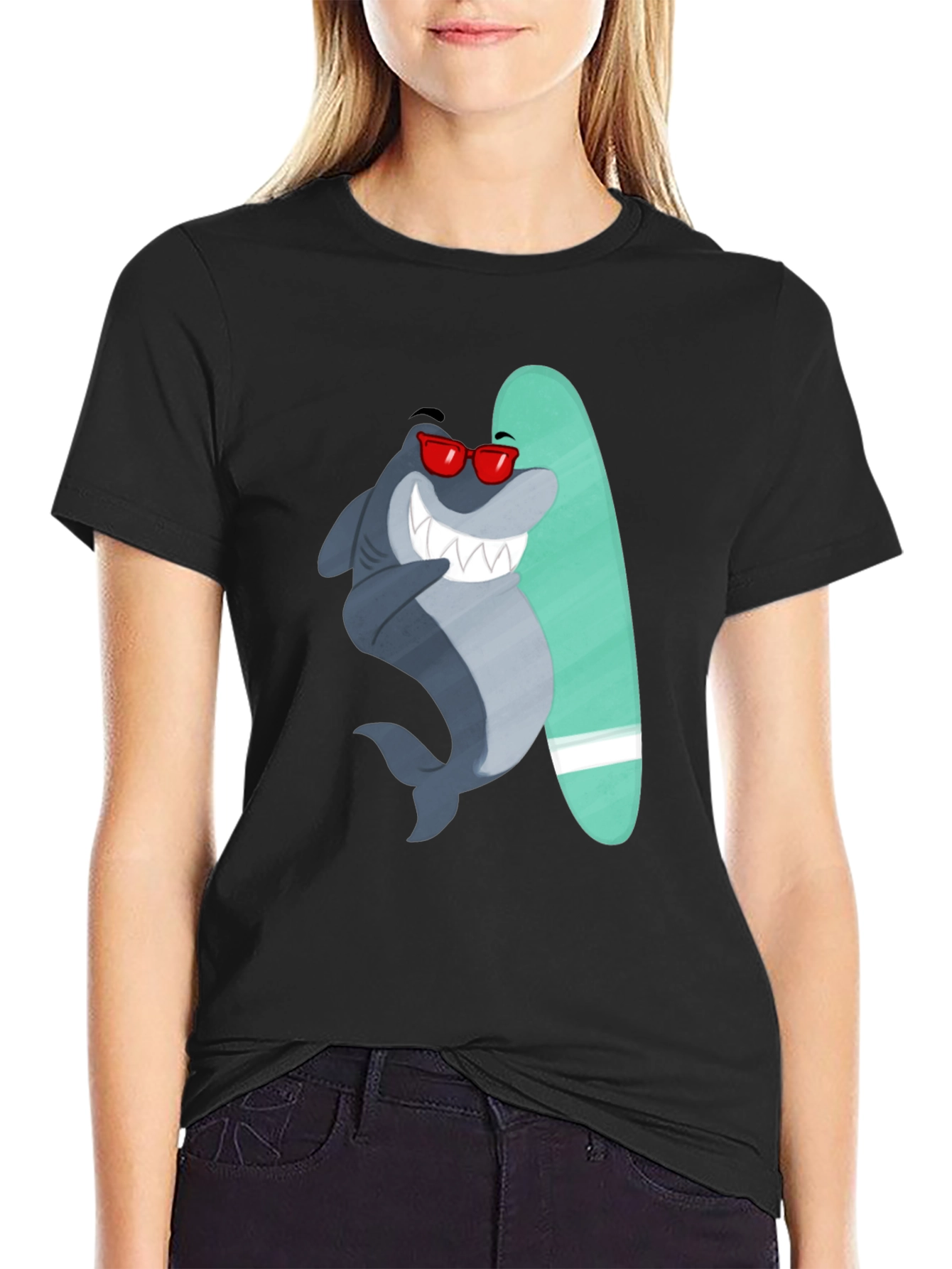 Surfing Shark Graphic Tee - Cool Summer Vibes